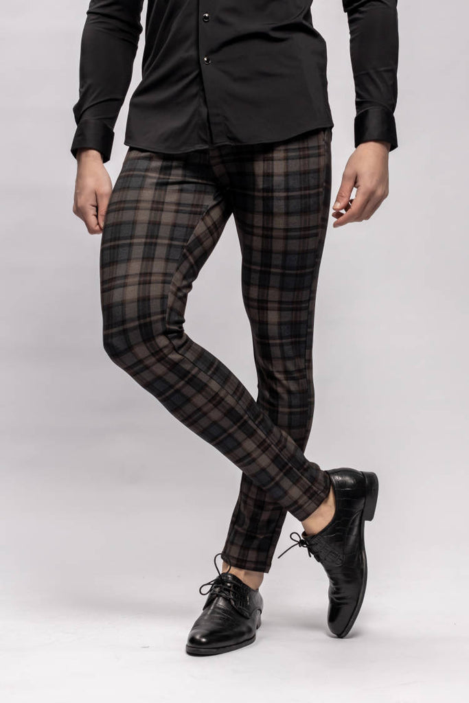 BlackArt Super Stretchy Black Slim Fit (Darker Checker)