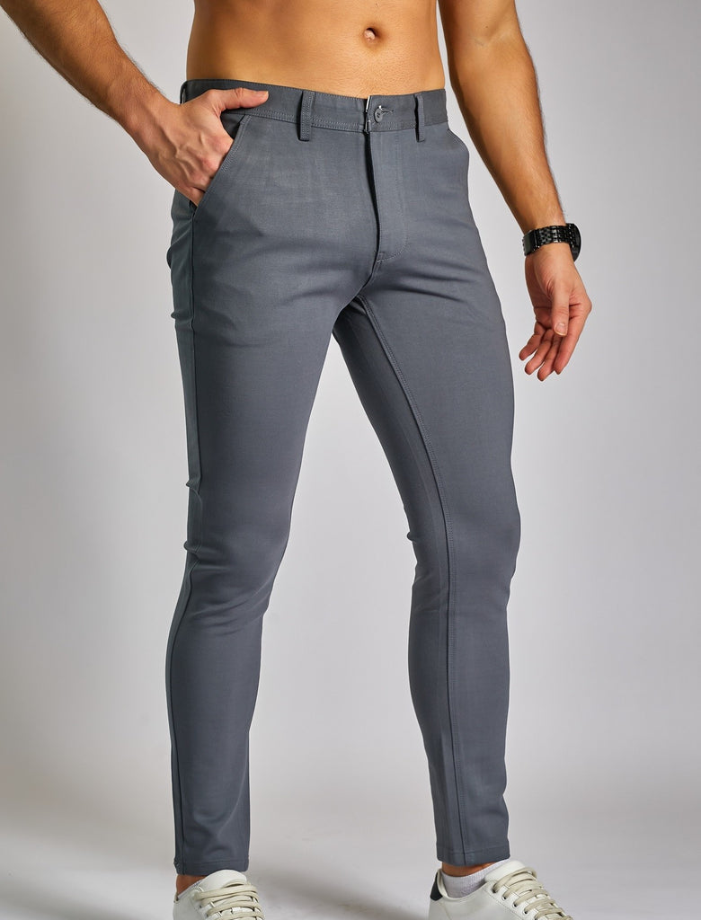 BlackArt Super Stretchy Slim fit Chinos (Charcoal)